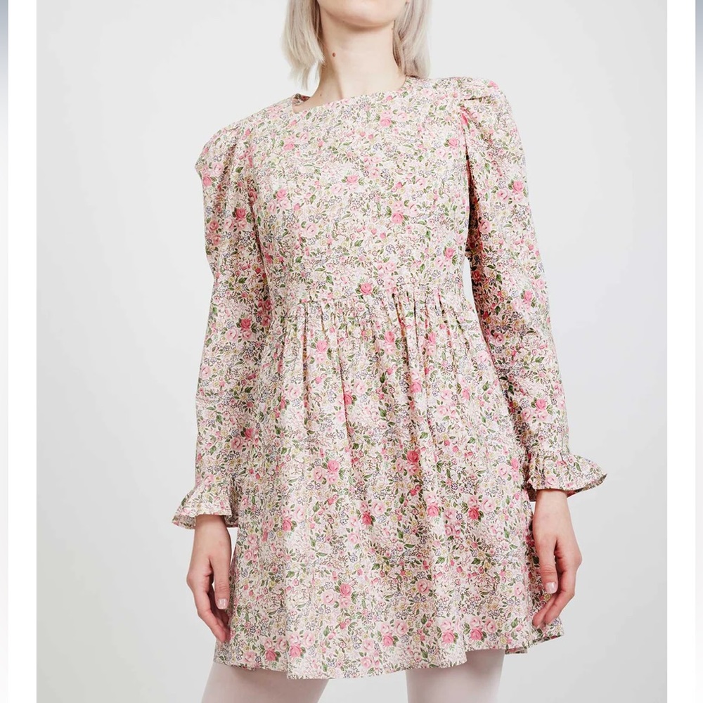 Batsheva x Laura Ashley Rowena Square Neck Cotton Prairie Dress SZ 4 NWT